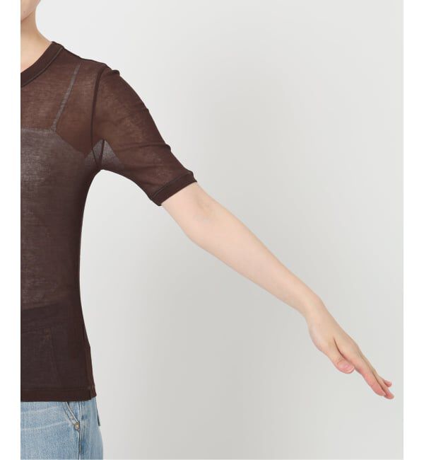 IENA LA BOUCLE「《追加3》IENA LA BOUCLE 水撚りガスフライス半袖プルオーバー」|Tシャツ・カットソー|