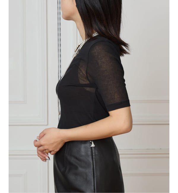 IENA LA BOUCLE「《追加3》IENA LA BOUCLE 水撚りガスフライス半袖プルオーバー」|Tシャツ・カットソー|