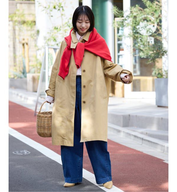 SLOBE IENA「《ネイビーのみWEB限定》ドルマンスリーブコート」|ステンカラーコート|