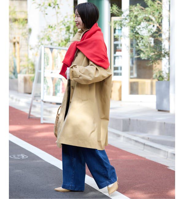 SLOBE IENA「《ネイビーのみWEB限定》ドルマンスリーブコート」|ステンカラーコート|