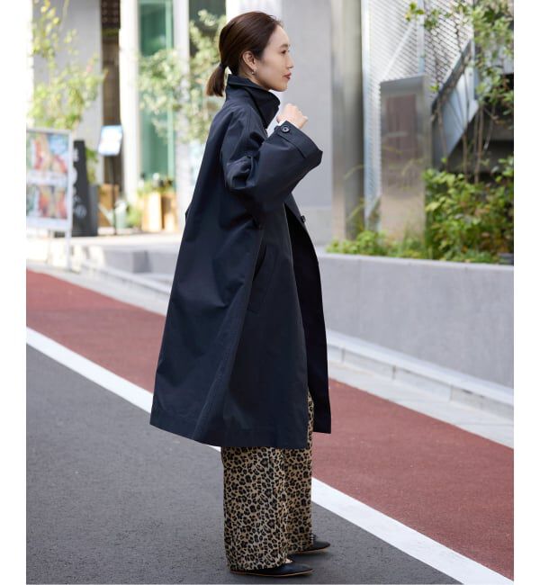 SLOBE IENA「《ネイビーのみWEB限定》ドルマンスリーブコート」|ステンカラーコート|