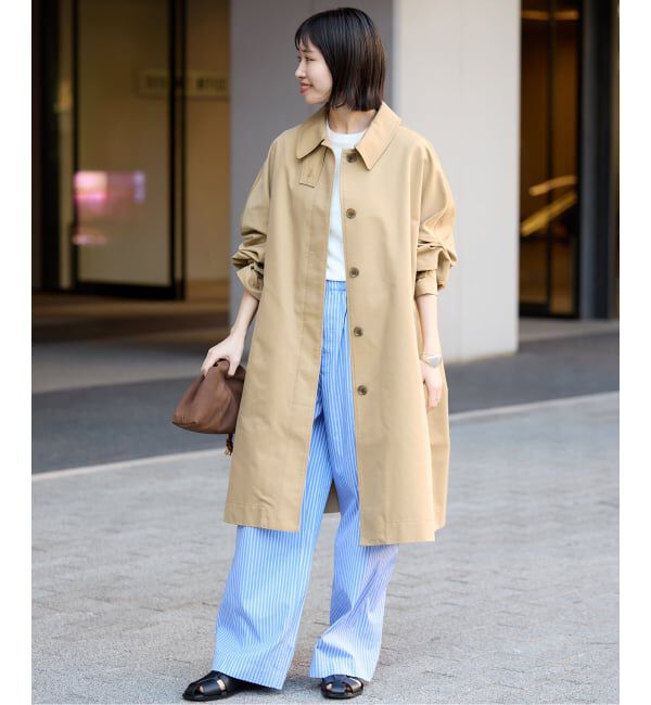 SLOBE IENA「《ネイビーのみWEB限定》ドルマンスリーブコート」|ステンカラーコート|