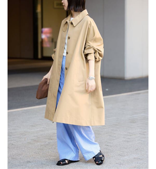 SLOBE IENA「《ネイビーのみWEB限定》ドルマンスリーブコート」|ステンカラーコート|
