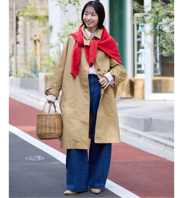 SLOBE IENA「《ネイビーのみWEB限定》ドルマンスリーブコート」|ステンカラーコート|