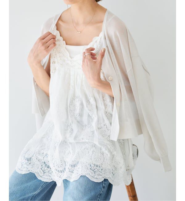 IENA「《追加2予約》アンティークチュールバテンキャミ」|キャミソール|