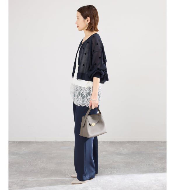 IENA「《WEB限定/追加2予約》ウォッシャブルFILMY ドット カーディガン」|カーディガン|