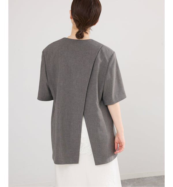 IENA「《セットアップ対応/予約》 トロピカルハーフジャケット」|ノーカラージャケット|