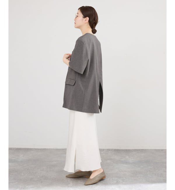 IENA「《セットアップ対応/予約》 トロピカルハーフジャケット」|ノーカラージャケット|