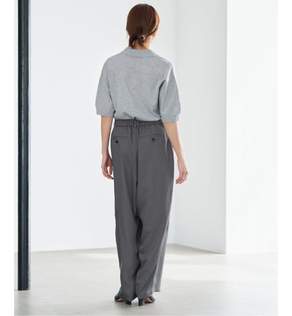 IENA「《洗濯機洗い可/予約》UVカット/接触冷感 ツイルコクーンスラックス」|スラックス|