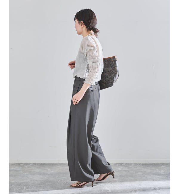 IENA「《洗濯機洗い可/予約》UVカット/接触冷感 ツイルコクーンスラックス」|スラックス|