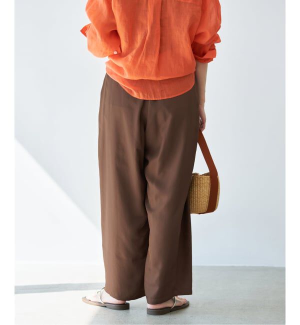 IENA「《洗濯機洗い可/予約》UVカット/接触冷感 ツイルコクーンスラックス」|スラックス|