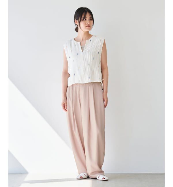 IENA「《洗濯機洗い可/予約》UVカット/接触冷感 ツイルコクーンスラックス」|スラックス|