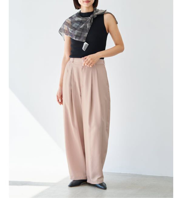 IENA「《洗濯機洗い可/予約》UVカット/接触冷感 ツイルコクーンスラックス」|スラックス|