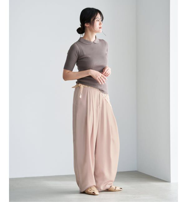 IENA「《洗濯機洗い可/予約》UVカット/接触冷感 ツイルコクーンスラックス」|スラックス|