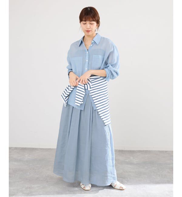 IENA「《セットアップ対応/予約》ラミータックギャザースカート」|スカート|