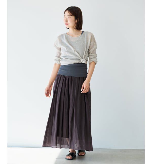 IENA「《セットアップ対応/予約》ラミータックギャザースカート」|スカート|