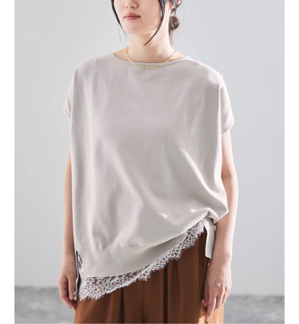 IENA「《WEB限定/追加7予約》 コットンストレッチ NEOワイドクループルオーバー」|ニット・セーター|