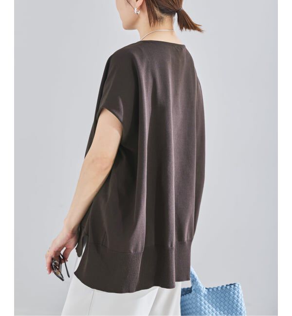 IENA「《WEB限定/追加7予約》 コットンストレッチ NEOワイドクループルオーバー」|ニット・セーター|