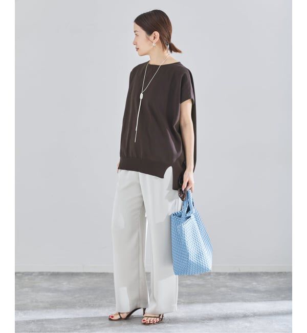 IENA「《WEB限定/追加7予約》 コットンストレッチ NEOワイドクループルオーバー」|ニット・セーター|