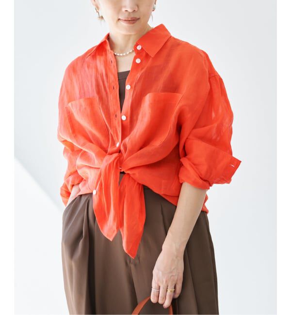 IENA「《セットアップ対応/予約》ラミーレギュラーカラーシャツ」|シャツ・ブラウス|