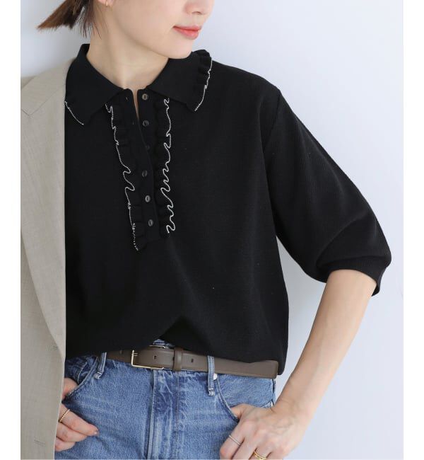 IENA「《WEB限定/追加2予約》フリルプルオーバー」|ニット・セーター|