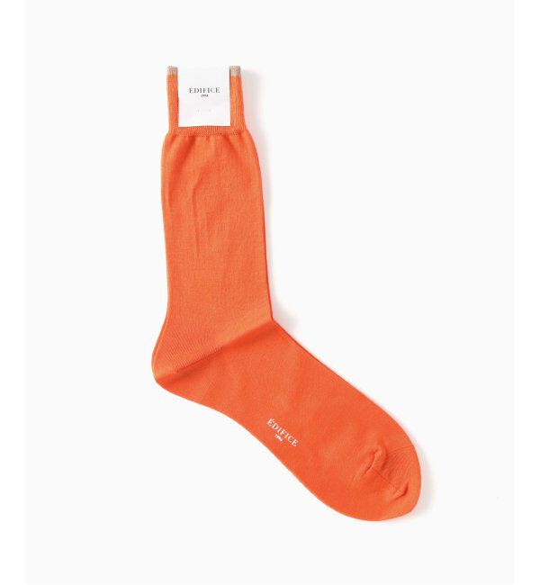 EDIFICE「ハイゲージスムース」|ソックス|オレンジ A