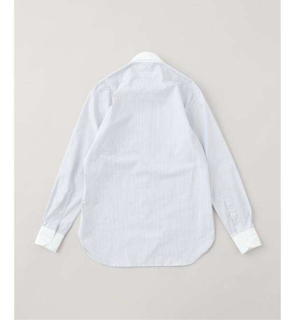 EDIFICE「D.ROUND TAB クレリック ストライプ」|シャツ・ブラウス|