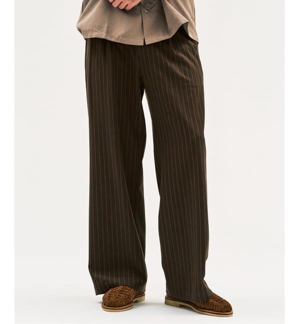 417 EDIFICE「TRツイル ワイドイージーパンツ　」|スラックス|ブラウン