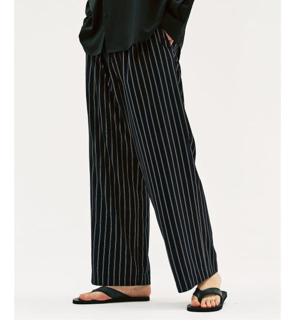 417 EDIFICE「TRツイル ワイドイージーパンツ　」|スラックス|ネイビー