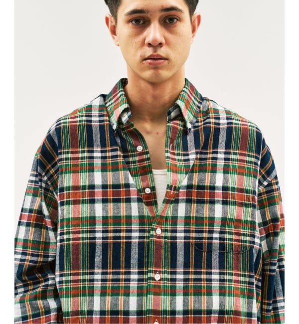 417 EDIFICE「【MOONLIGHT CLOTHING】BIG B.D Madrasシャツ」|シャツ・ブラウス|