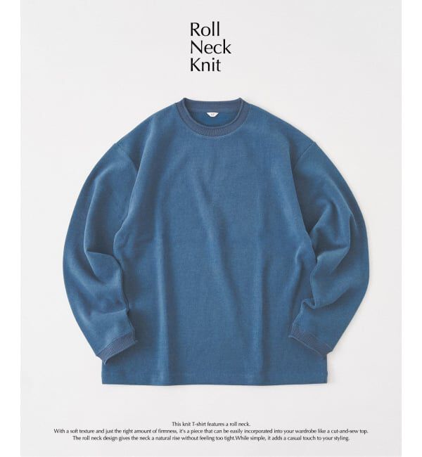 417 EDIFICE「ロールネック ニットクルー」|Tシャツ・カットソー|ブルー