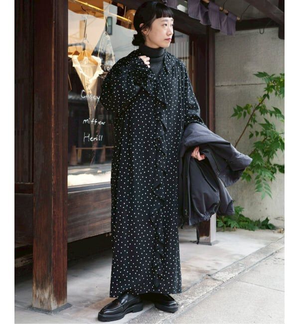 journal standard luxe「Cu/Rローン フリルパフワンピース」|ワンピース|ブラック A