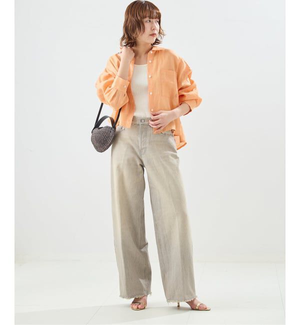 journal standard L'essage「ヨーロピアンフラックス刺しゅうショートシャツ」|シャツ・ブラウス|