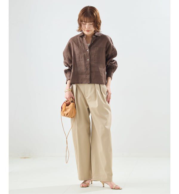 journal standard L'essage「ヨーロピアンフラックス刺しゅうショートシャツ」|シャツ・ブラウス|