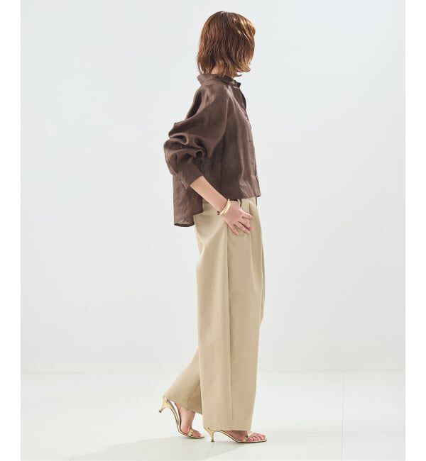 journal standard L'essage「ヨーロピアンフラックス刺しゅうショートシャツ」|シャツ・ブラウス|