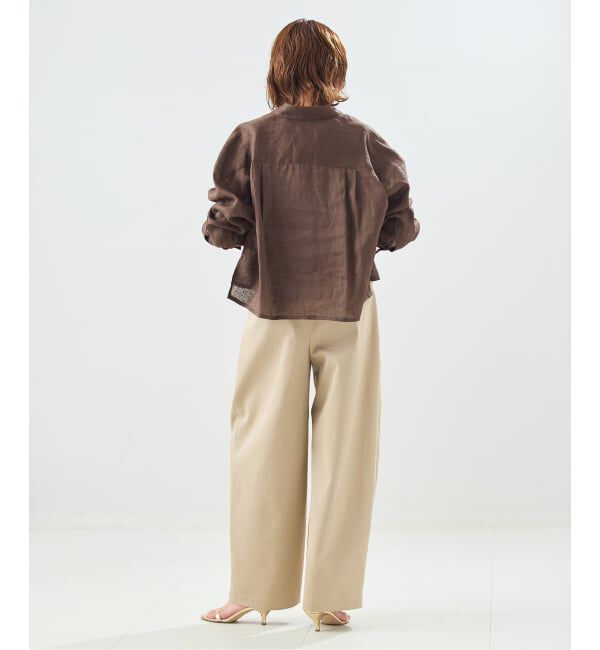 journal standard L'essage「ヨーロピアンフラックス刺しゅうショートシャツ」|シャツ・ブラウス|