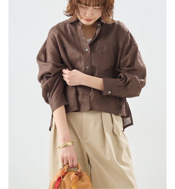 journal standard L'essage「ヨーロピアンフラックス刺しゅうショートシャツ」|シャツ・ブラウス|