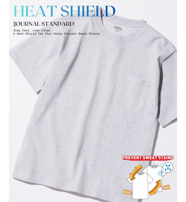 JOURNAL STANDARD「HEAT SHIELD / ヒート シールド 汗染み 防止 Tシャツ」|Tシャツ・カットソー|グレーA