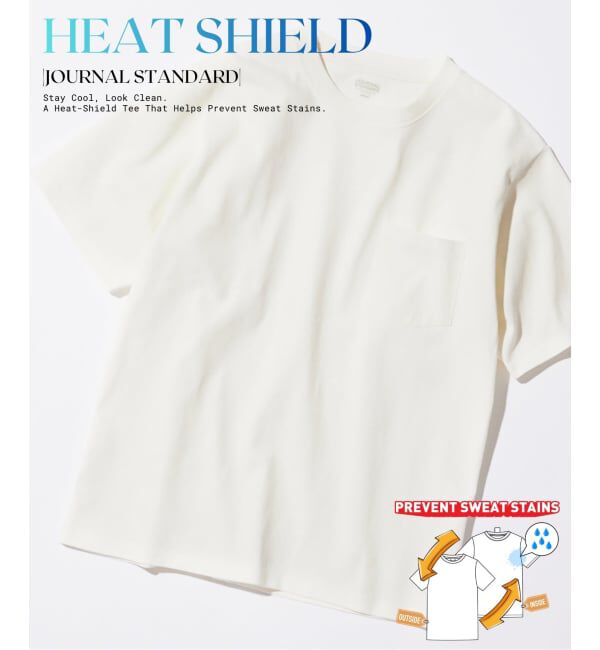 JOURNAL STANDARD「HEAT SHIELD / ヒート シールド 汗染み 防止 Tシャツ」|Tシャツ・カットソー|ホワイト