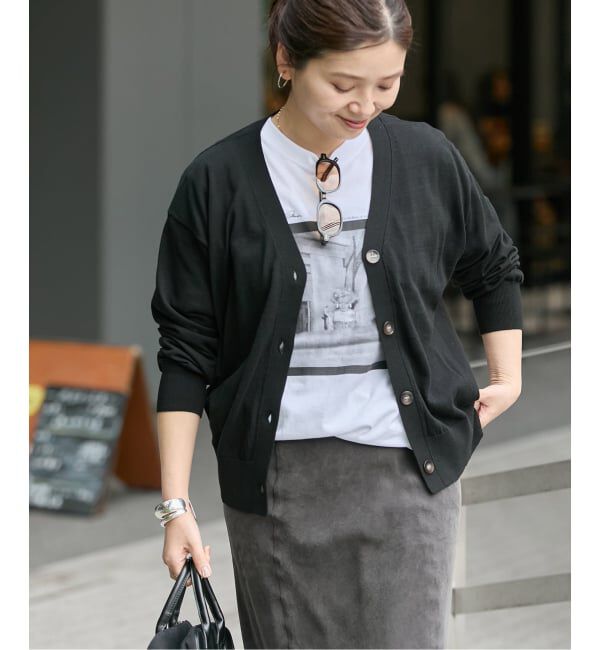 JOURNAL STANDARD「《予約》ウォッシャブル Vカーディガン」|カーディガン|ブラック