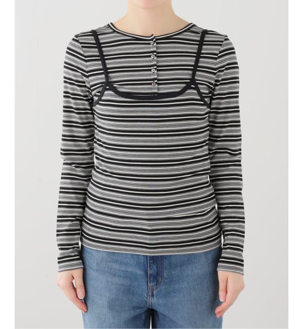 JOURNAL STANDARD「《2枚セット》マルチボーダーヘンリーキャミSET」|Tシャツ・カットソー|