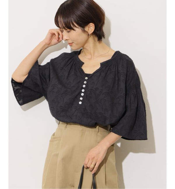 JOURNAL STANDARD relume「《予約》［26SS新作］コットンジャガードブラウス」|シャツ・ブラウス|ブラック