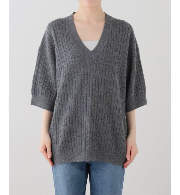 FRAMeWORK「y YO/イーヨ cable half sleeve knit」|ニット・セーター|