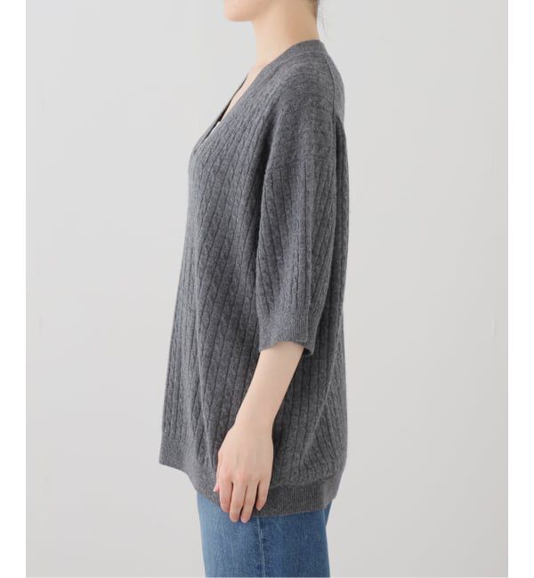 FRAMeWORK「y YO/イーヨ cable half sleeve knit」|ニット・セーター|