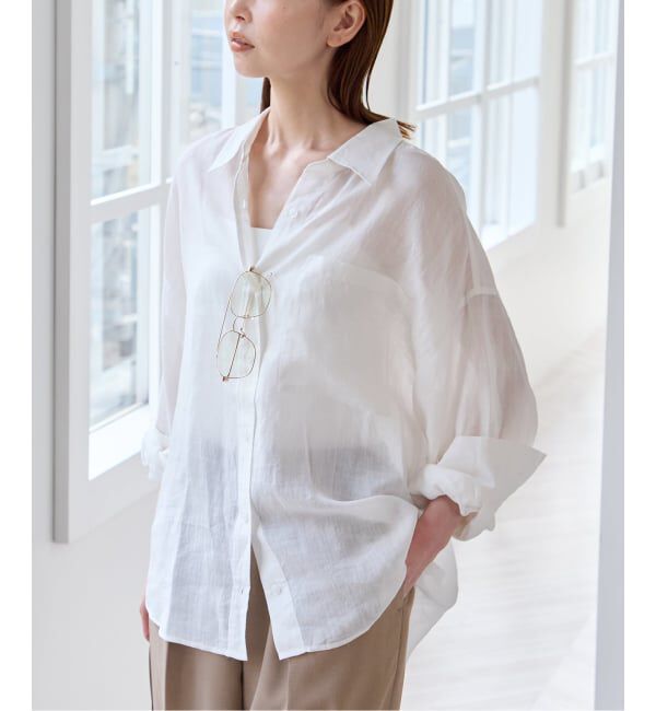 U by SPICK&SPAN「《予約》ラミーカラーシャツ」|シャツ・ブラウス|ホワイト