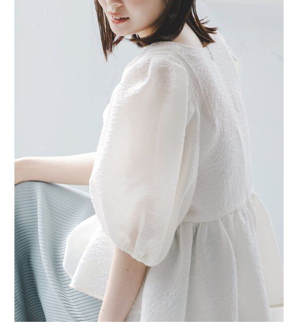 NOBLE「《WEB限定追加予約》【洗える】シアーノイズジャガードブラウス」|シャツ・ブラウス|