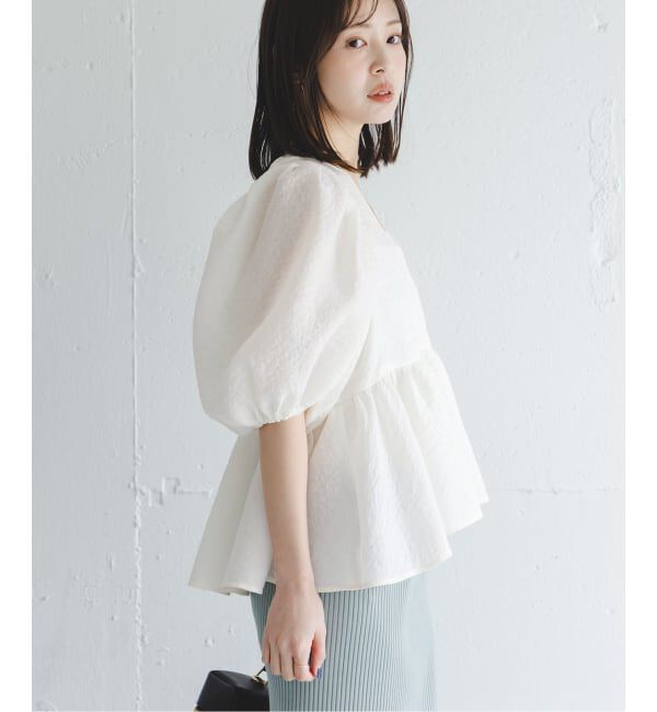 NOBLE「《WEB限定追加予約》【洗える】シアーノイズジャガードブラウス」|シャツ・ブラウス|