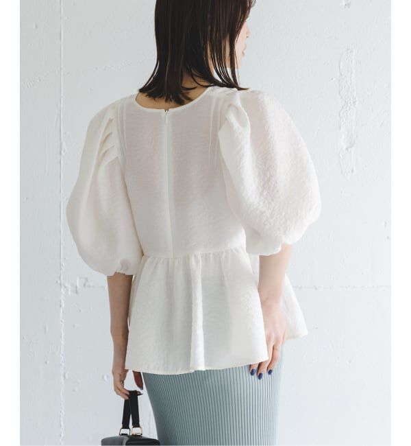 NOBLE「《WEB限定追加予約》【洗える】シアーノイズジャガードブラウス」|シャツ・ブラウス|