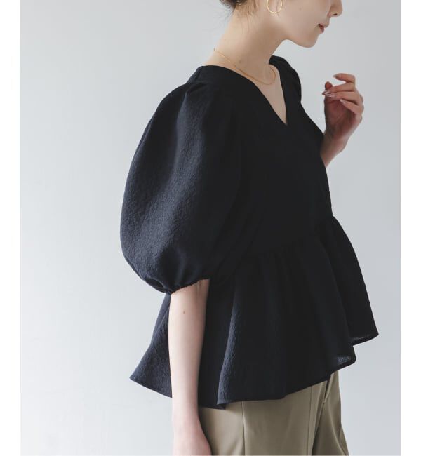 NOBLE「《WEB限定追加予約》【洗える】シアーノイズジャガードブラウス」|シャツ・ブラウス|