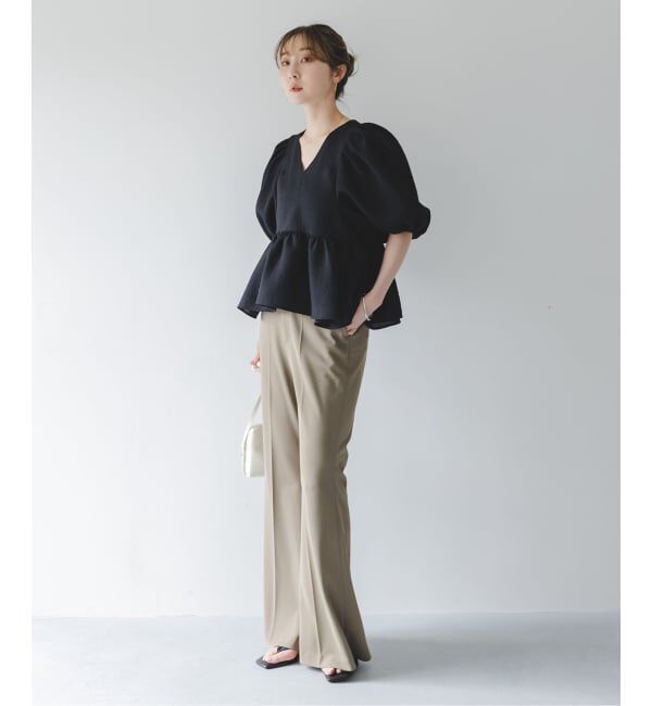 NOBLE「《WEB限定追加予約》【洗える】シアーノイズジャガードブラウス」|シャツ・ブラウス|